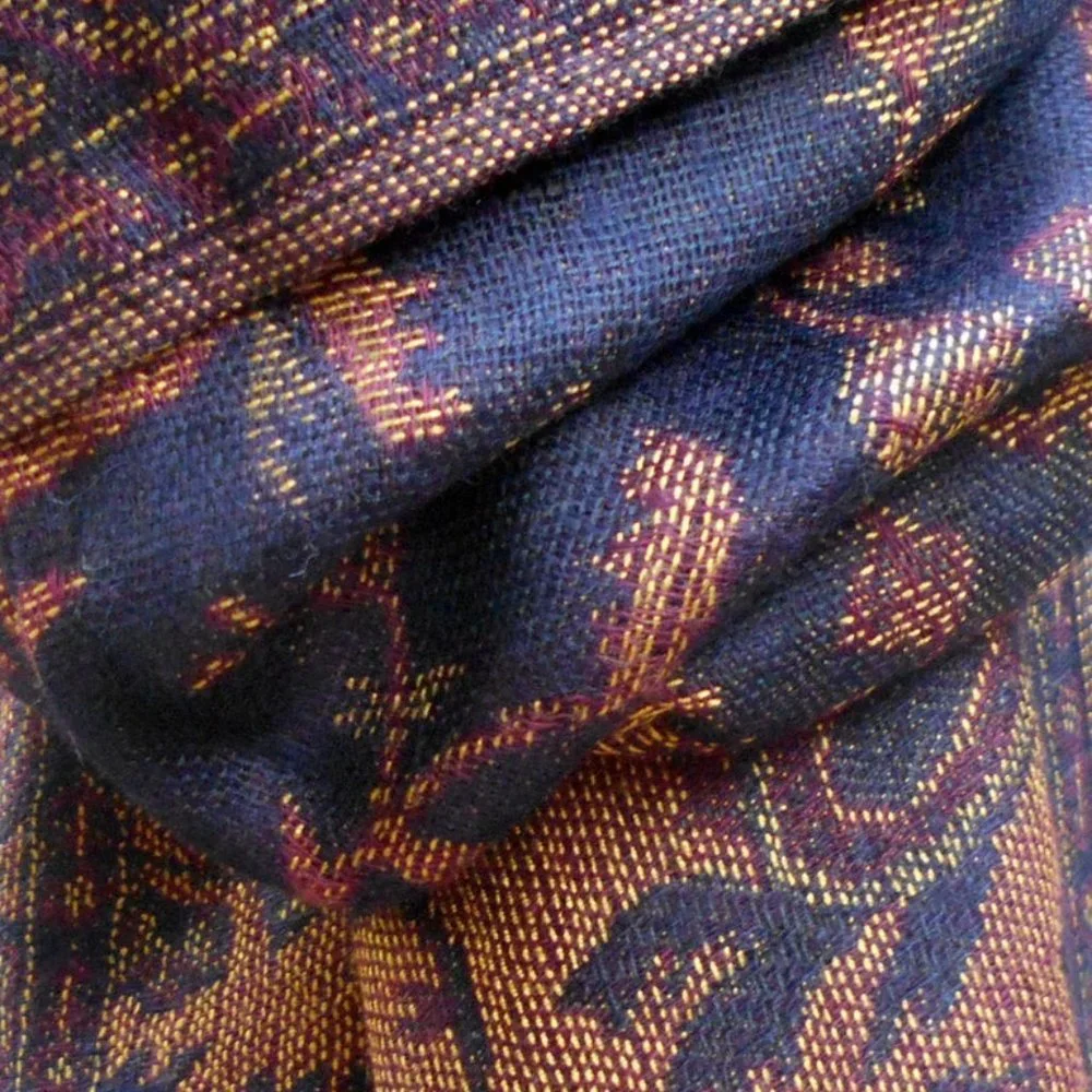 Navy Blue Paisley Pashmina Scarf Reversible Warm Winter Shawls Long Rave Stoles